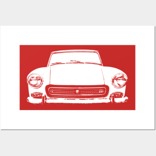 Austin Healey Sprite MkIV 1960s British classic car monoblock white Posters and Art